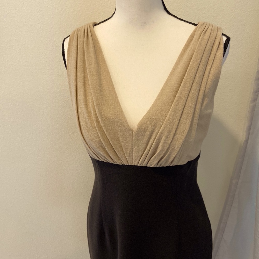 Black and Tan Kay Unger dress